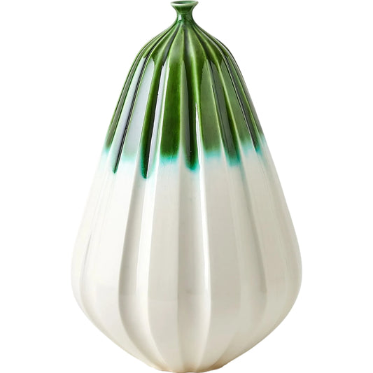 Furrow Vase by Global Views in white. Made from unique in a unique style.