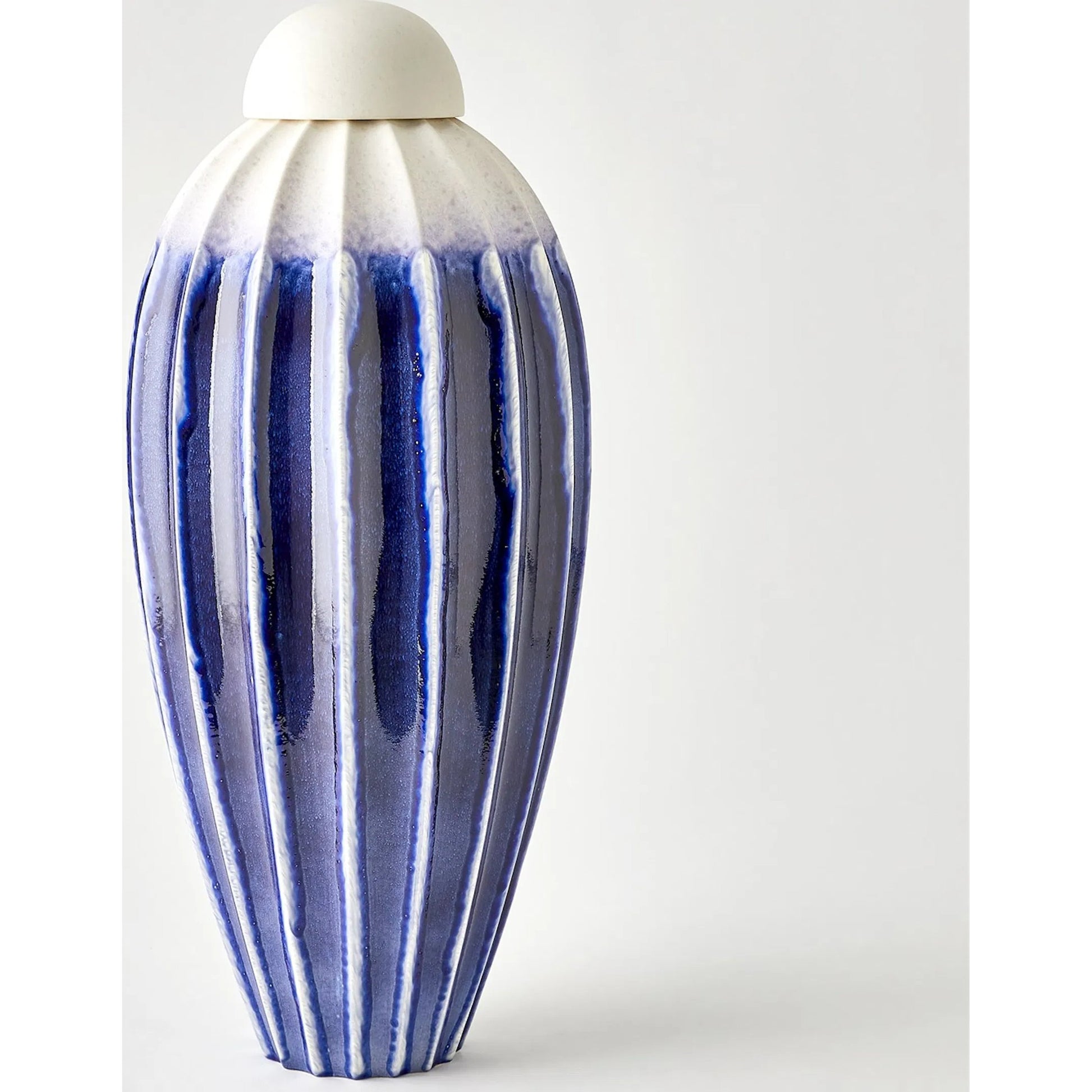 Fluted Jar with Lid by Global Views. Made from ceramic in a eclectic & global style.