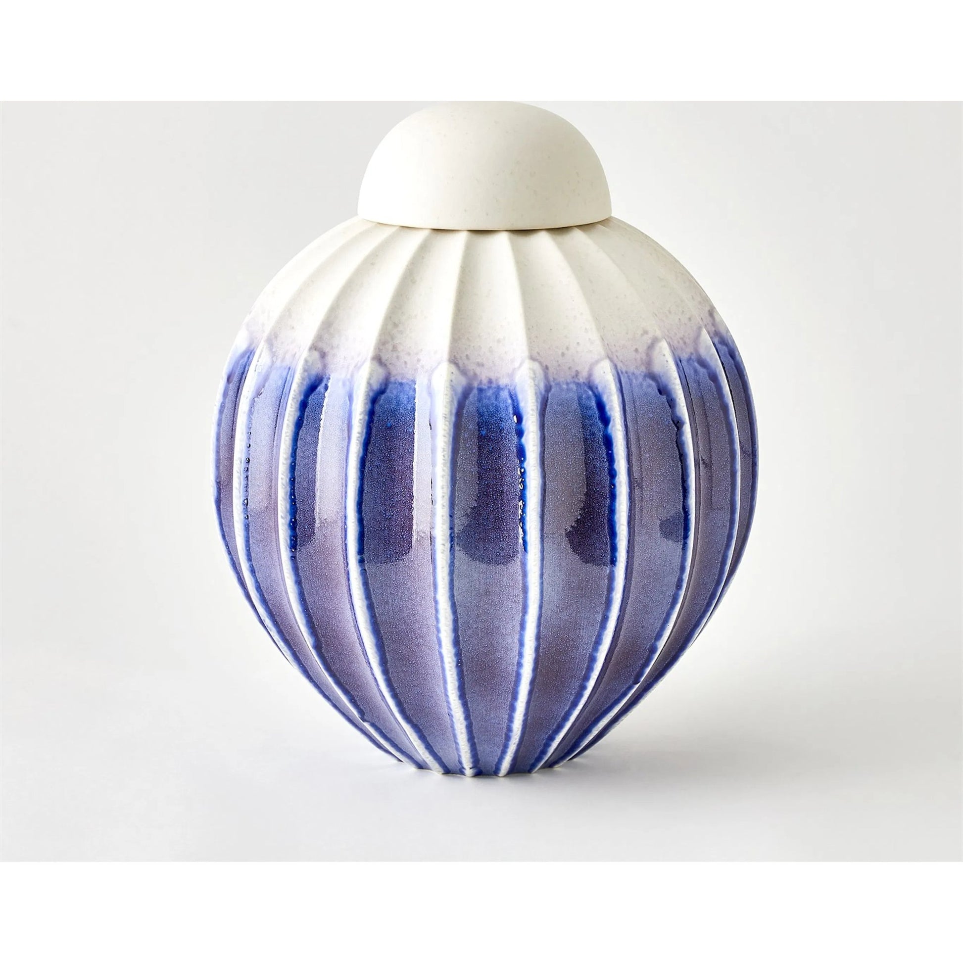 Fluted Jar with Lid by Global Views. Made from ceramic in a eclectic & global style.