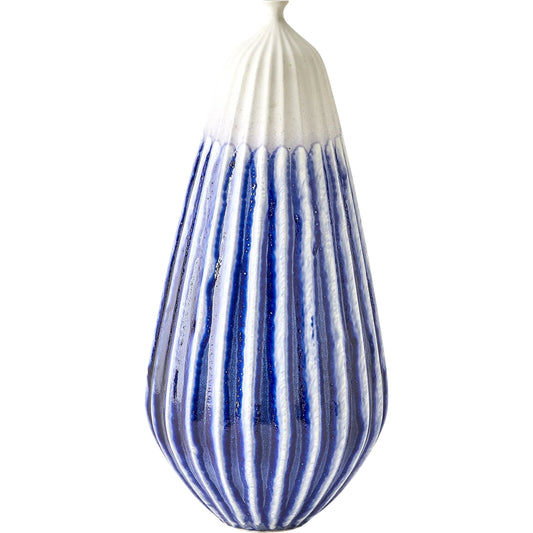 Furrow Vase by Global Views in white. Made from unique in a unique style.