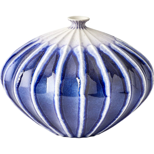 Furrow Vase by Global Views in white. Made from unique in a unique style.