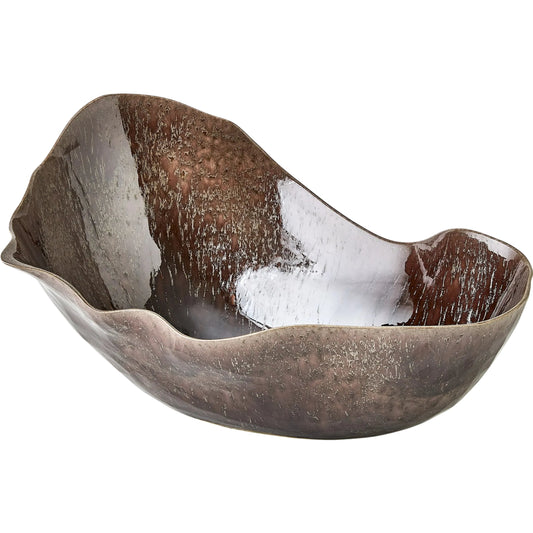 Horn Bowl, Reactive Amethyst by Global Views in reactive amethyst. Made from ceramic in a modern style.
