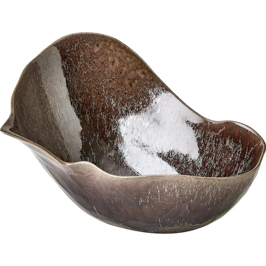 Horn Bowl, Reactive Amethyst by Global Views in reactive amethyst. Made from ceramic in a modern style.