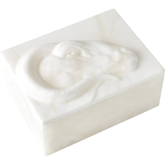 Egyptian Ram Head Box by Global Views in alabaster. Made from unique in a unique style.
