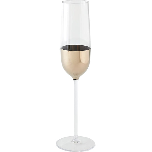 Metallic Orb Champagne Flute by Global Views. Made from art glass in a unique style.