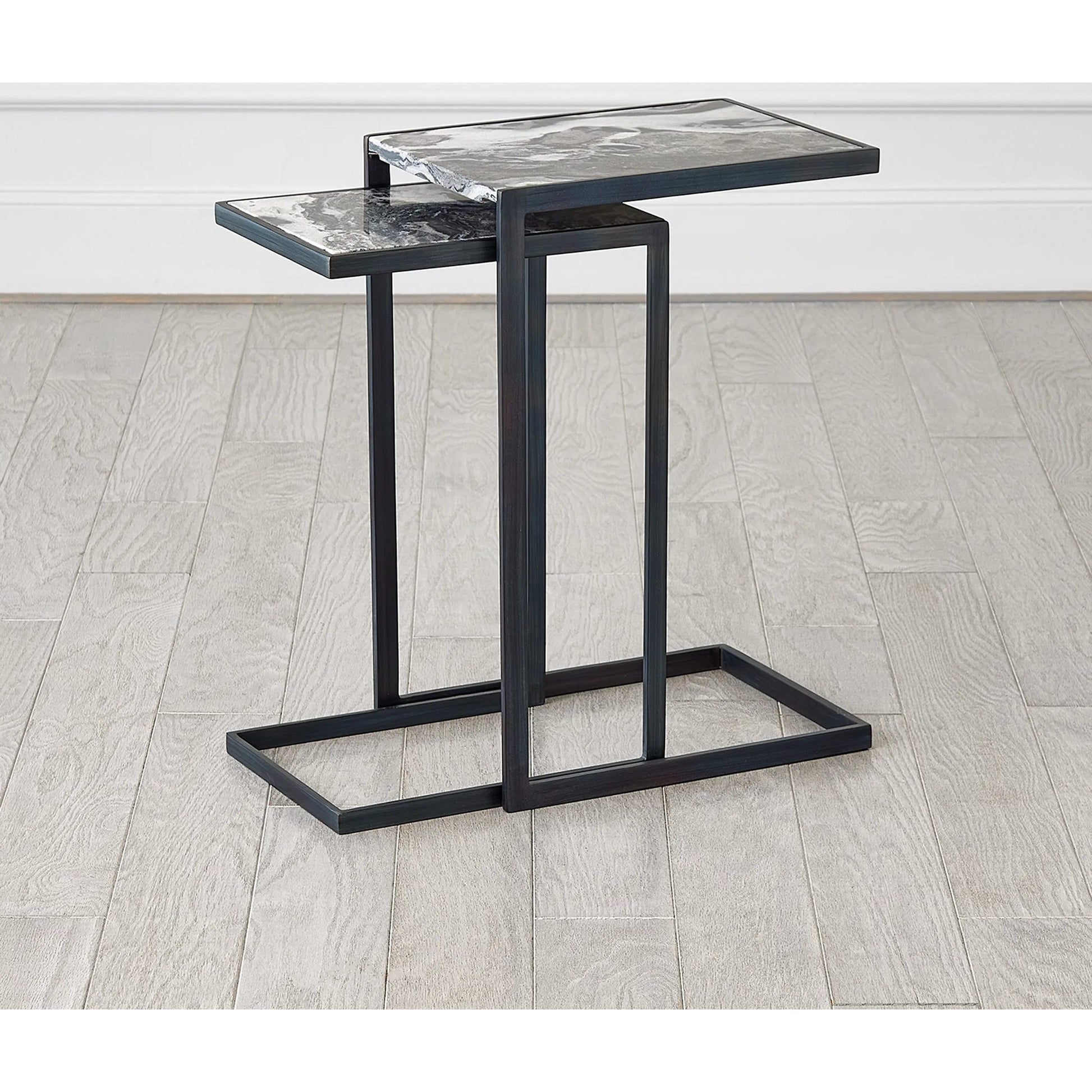 Nudge Nesting Table by Global Views in gunmetal. Made from unique in a modern style.
