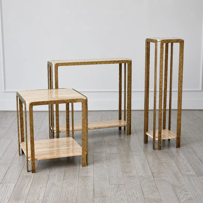 Kraft Pedestal by Global Views in bronze and antique bronze. Made from unique in a eclectic & global style.