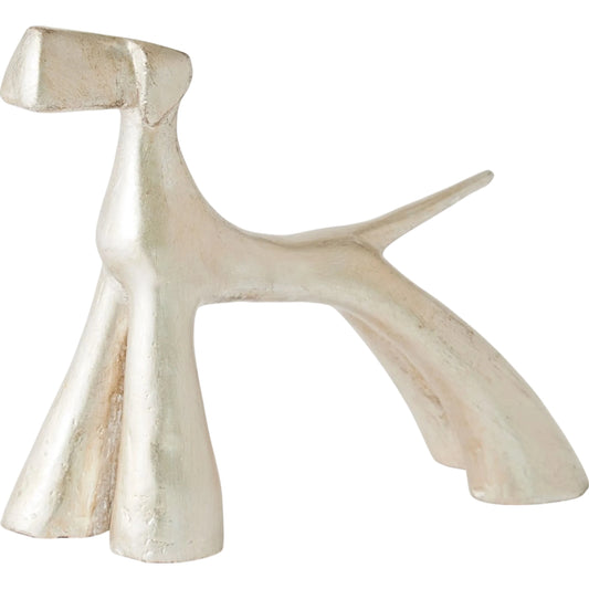 Show Dog Silver Sculpture by Global Views in silver and gold. Made from unique in a unique style.