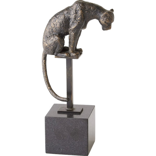 Perched Bronze Jaguar on Stand by Global Views in bronze and bronze. Made from unique in a unique style.