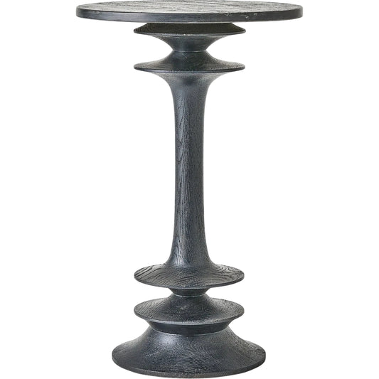 Oasis Side Table by Global Views in black. Made from wood, marble in a unique style.