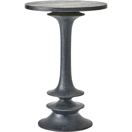 Oasis Side Table by Global Views in black. Made from wood, marble in a unique style.