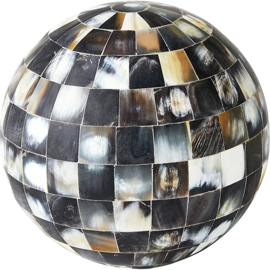 Horn Sphere by Global Views. Made from mdf, horn, buffalo bone, horn - bubalus bubalis - country of origin - india in a unique style.