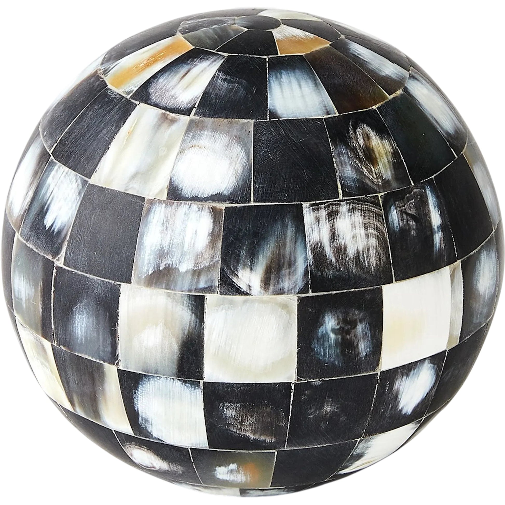 Horn Sphere by Global Views. Made from mdf, horn, buffalo bone, horn - bubalus bubalis - country of origin - india in a modern style.