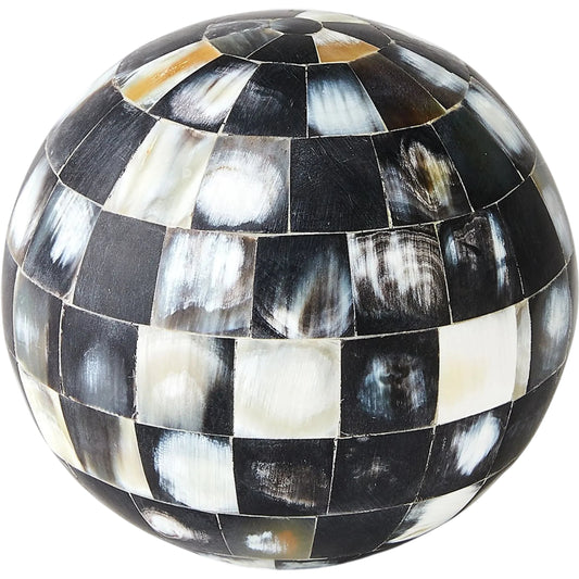 Horn Sphere by Global Views. Made from mdf, horn, buffalo bone, horn - bubalus bubalis - country of origin - india in a unique style.