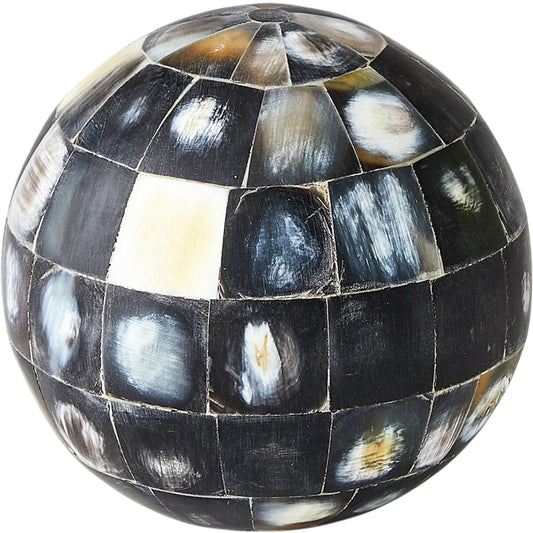 Horn Sphere by Global Views. Made from mdf, horn, buffalo bone, horn - bubalus bubalis - country of origin - india in a unique style.