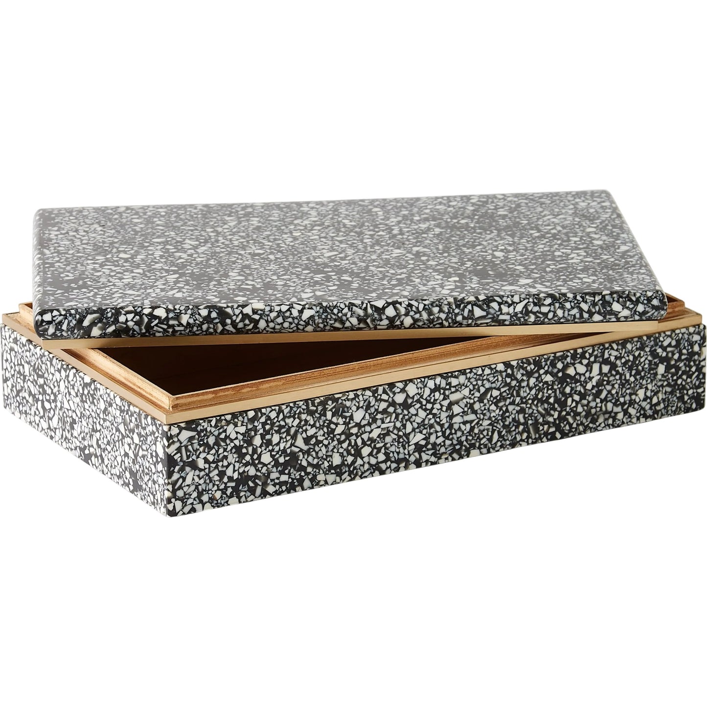 003 SI-2446088 | Additional Silo | Terrazzo Box by Global Views in black, white. Made from mdf, resin, brass in a eclectic & global style.