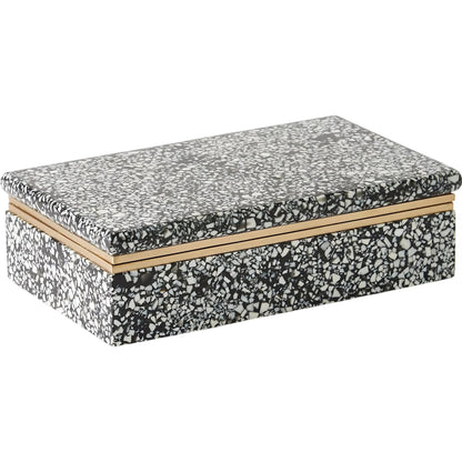Terrazzo Box by Global Views in black, white. Made from mdf, resin, brass in a eclectic & global style.