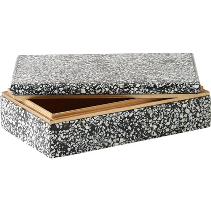 Terrazzo Box by Global Views in black, white. Made from mdf, resin, brass in a eclectic & global style.