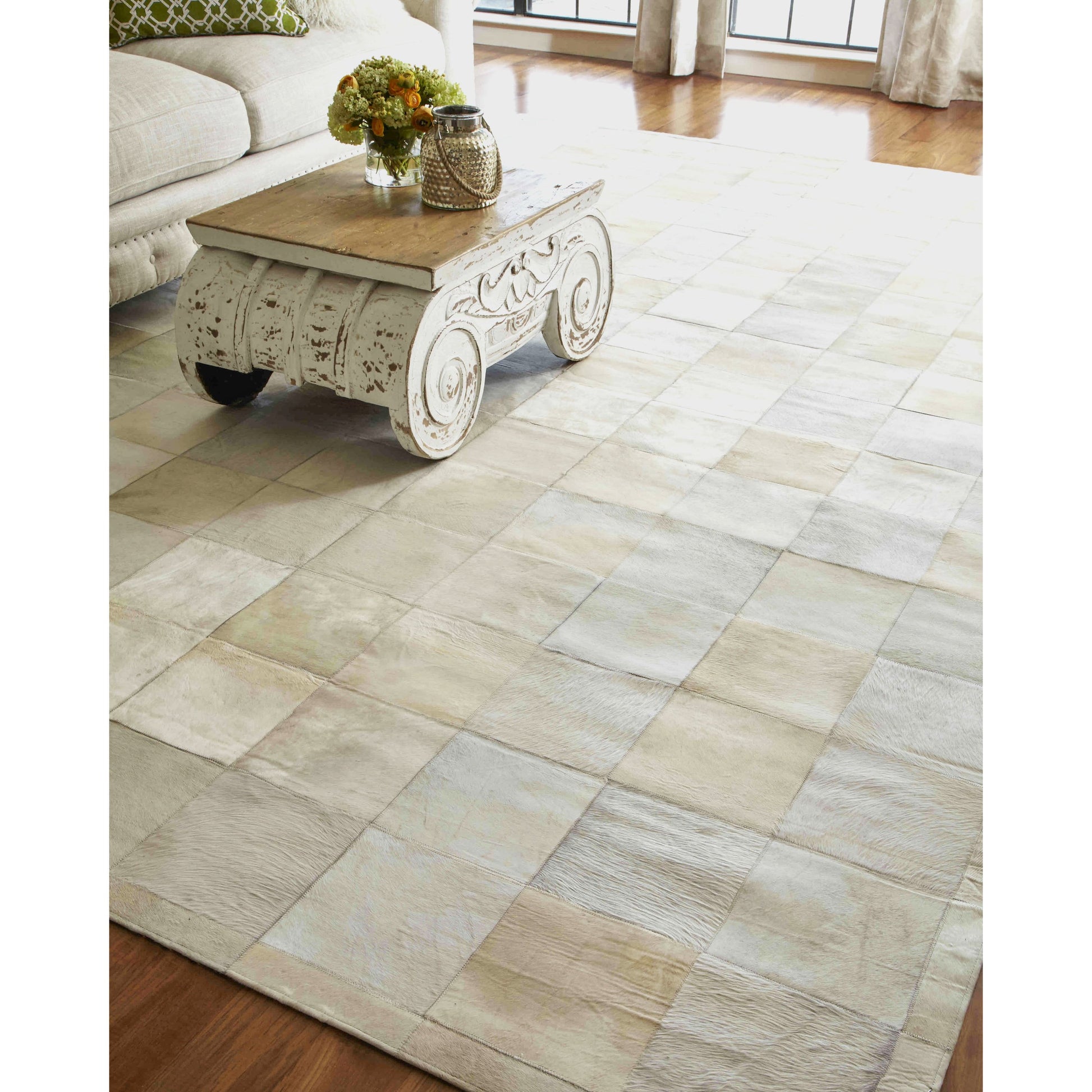 Natural Hide Rug by Exquisite Rugs. Made from leather hide in a unique style.