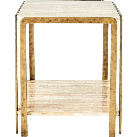 Kraft Side Table by Global Views in bronze and antique bronze. Made from unique in a unique style.