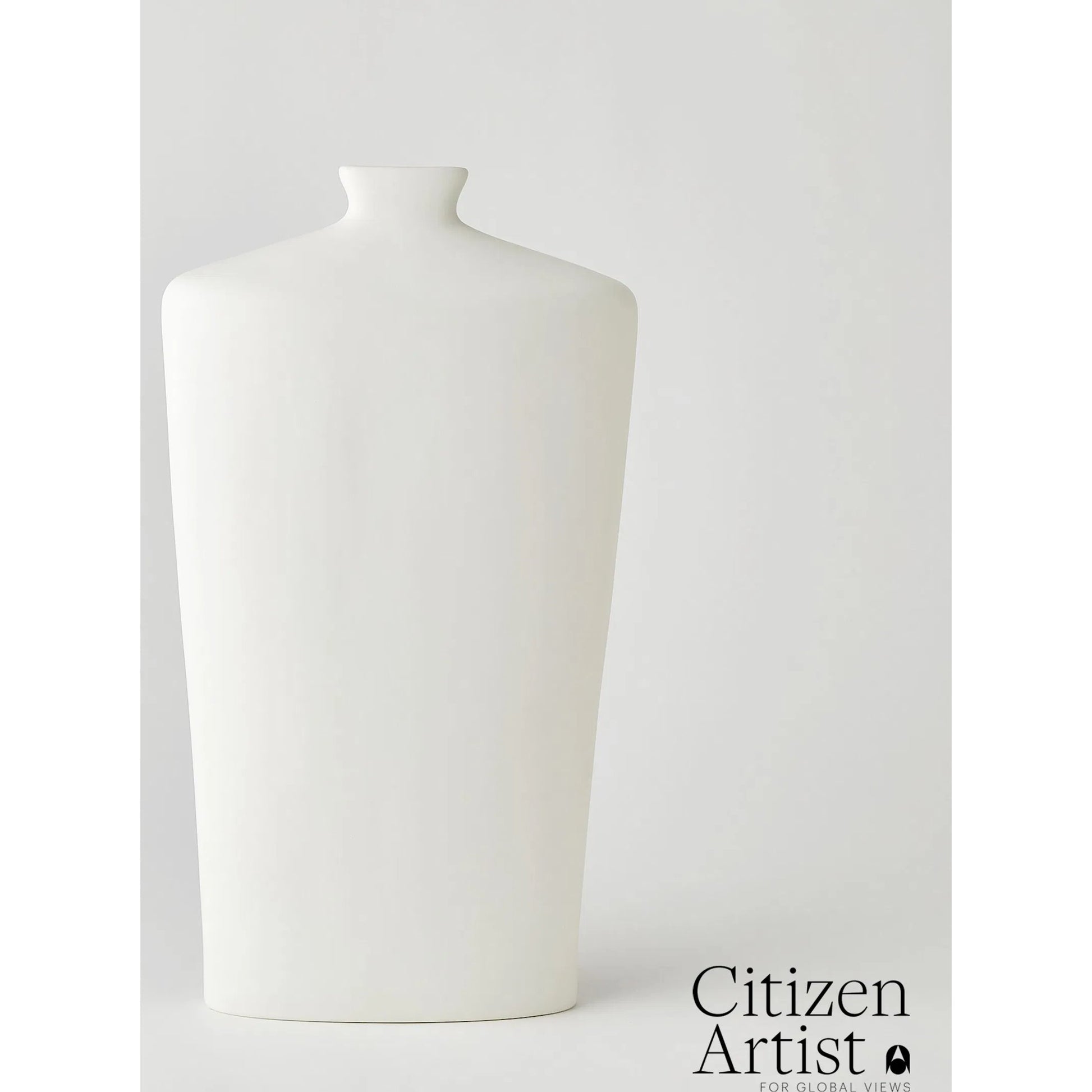 Terzo Vase by Global Views in matte white. Made from unique in a modern style.