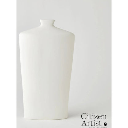 Terzo Vase by Global Views in matte white. Made from unique in a modern style.