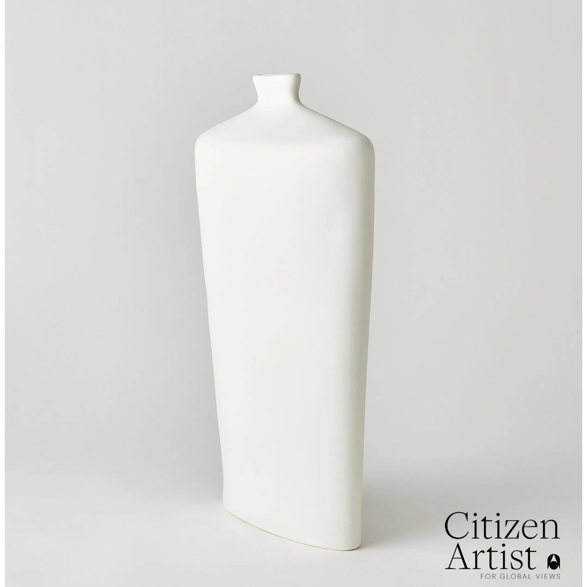 Terzo Vase by Global Views in matte white. Made from unique in a modern style.