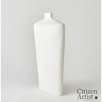 Terzo Vase by Global Views in matte white. Made from unique in a modern style.