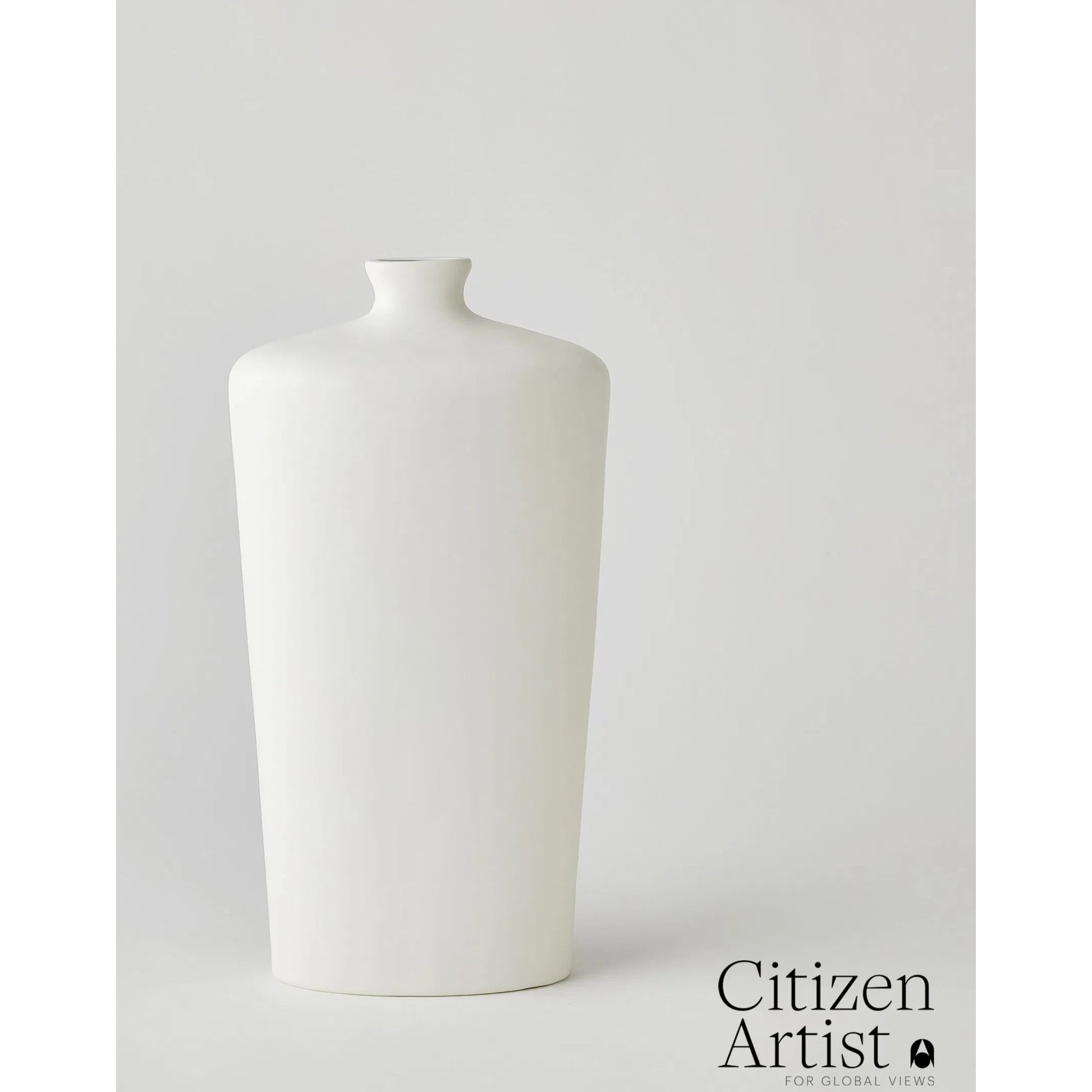 Terzo Vase by Global Views in matte white. Made from unique in a modern style.