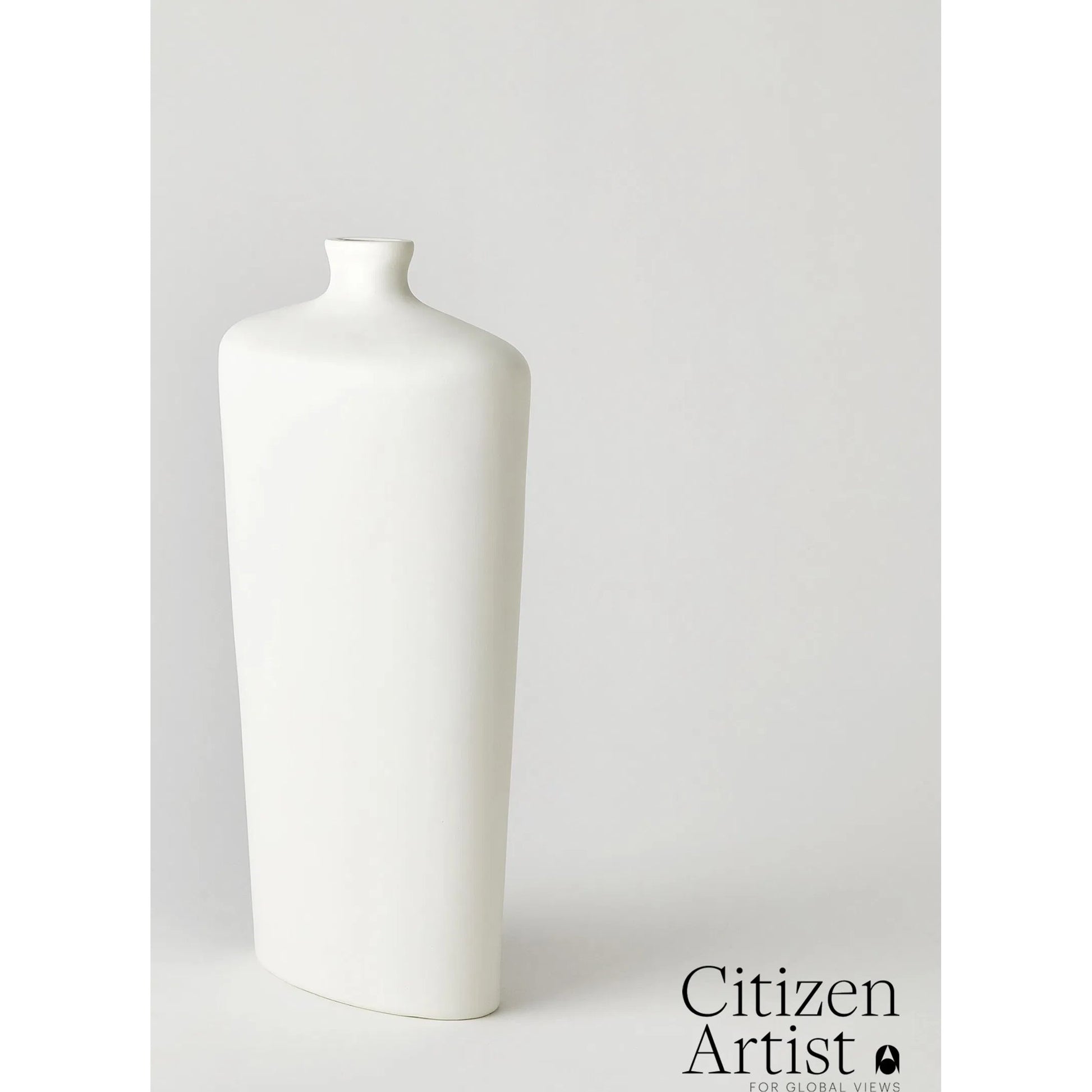 Terzo Vase by Global Views in matte white. Made from unique in a modern style.