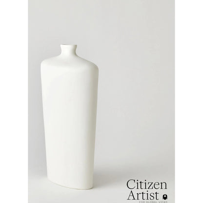Terzo Vase by Global Views in matte white. Made from unique in a modern style.