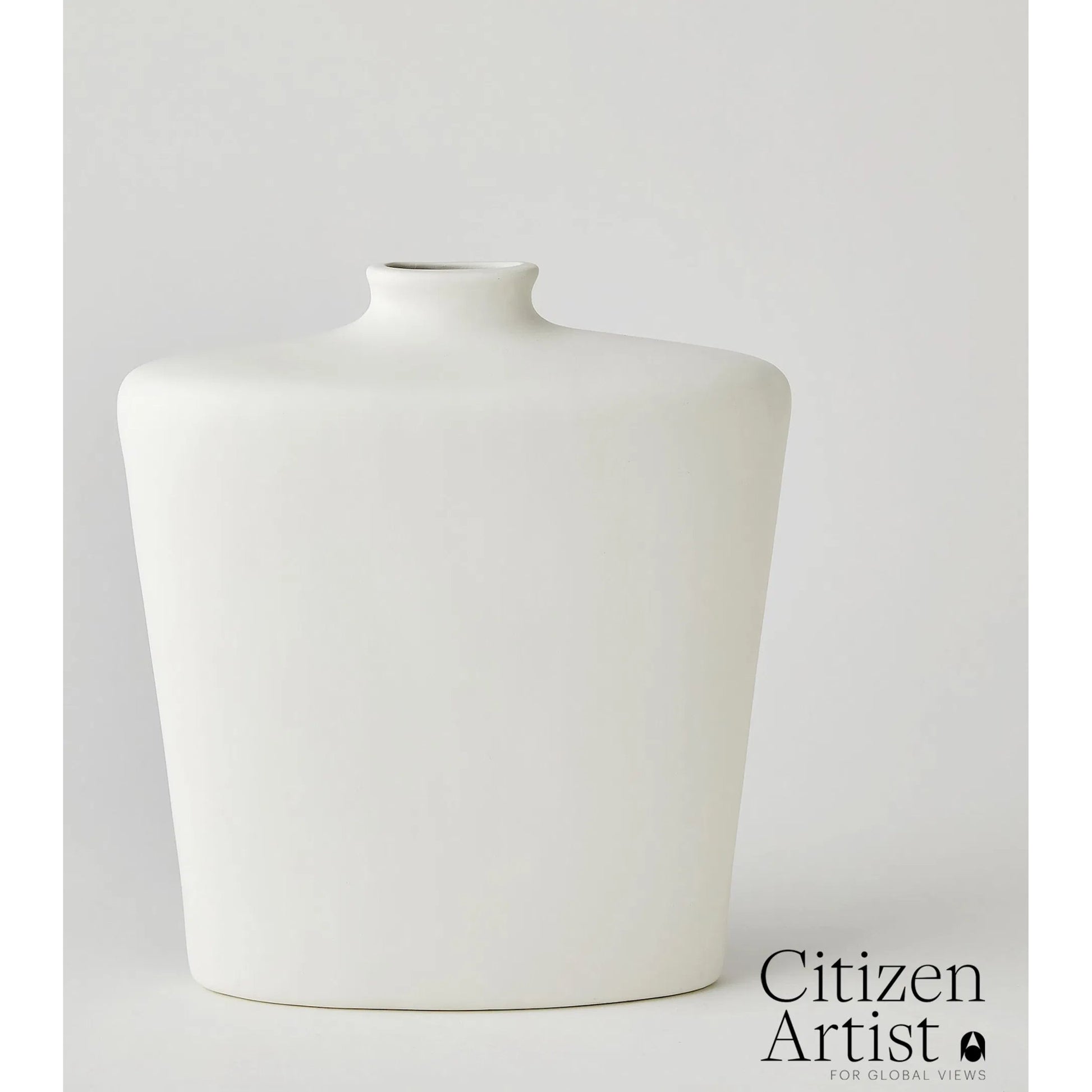 Terzo Vase by Global Views in matte white. Made from unique in a modern style.