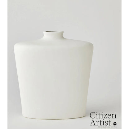 Terzo Vase by Global Views in matte white. Made from unique in a modern style.