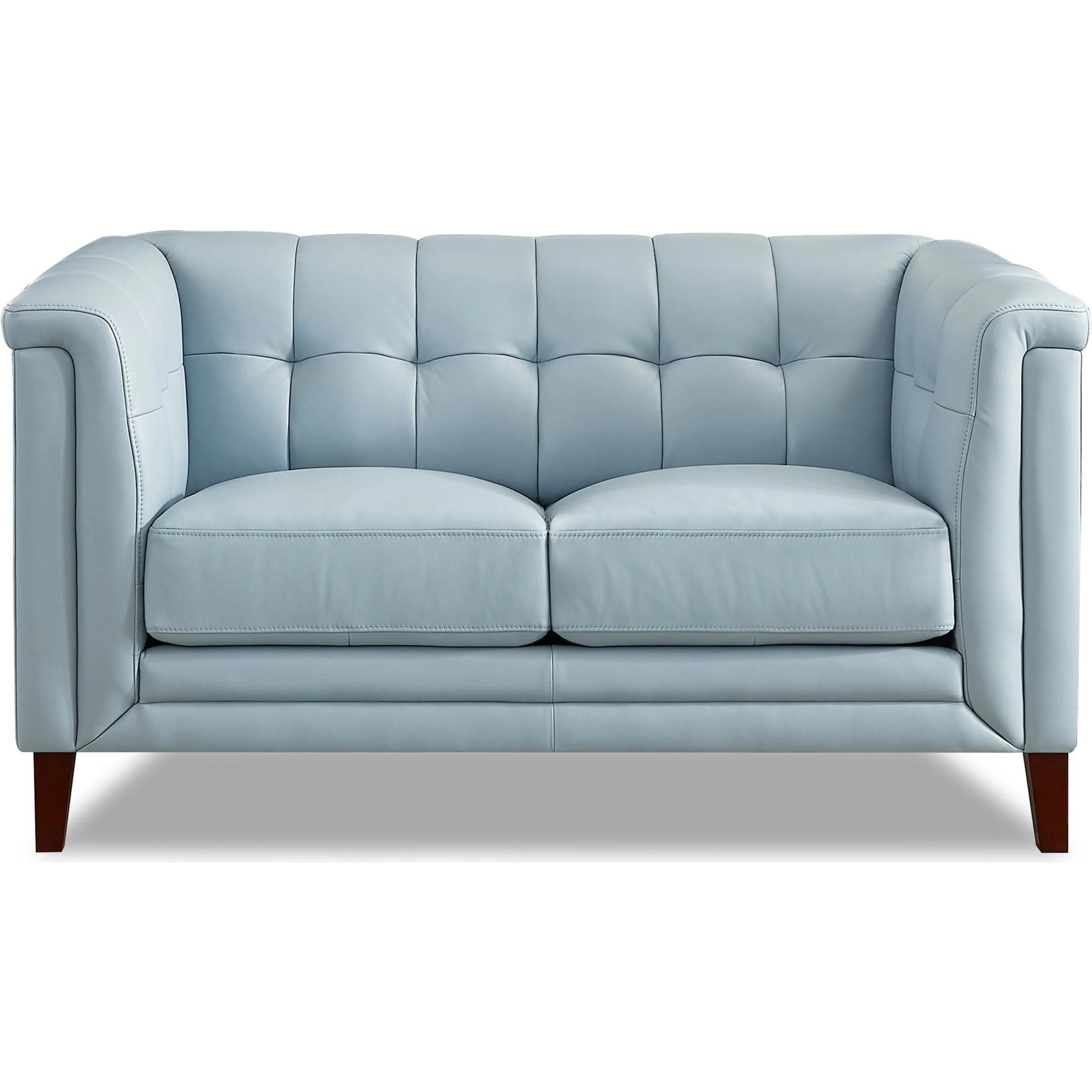 Arvo 2-Seat Leather Sofa by Hydeline in spa blue. Made from leather/split, solid hardwood kiln dried in a modern style.