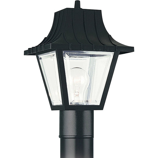 One Light Outdoor Post Lantern by Visual Comfort & Co. in black. Made from polypropylene in a unique style.