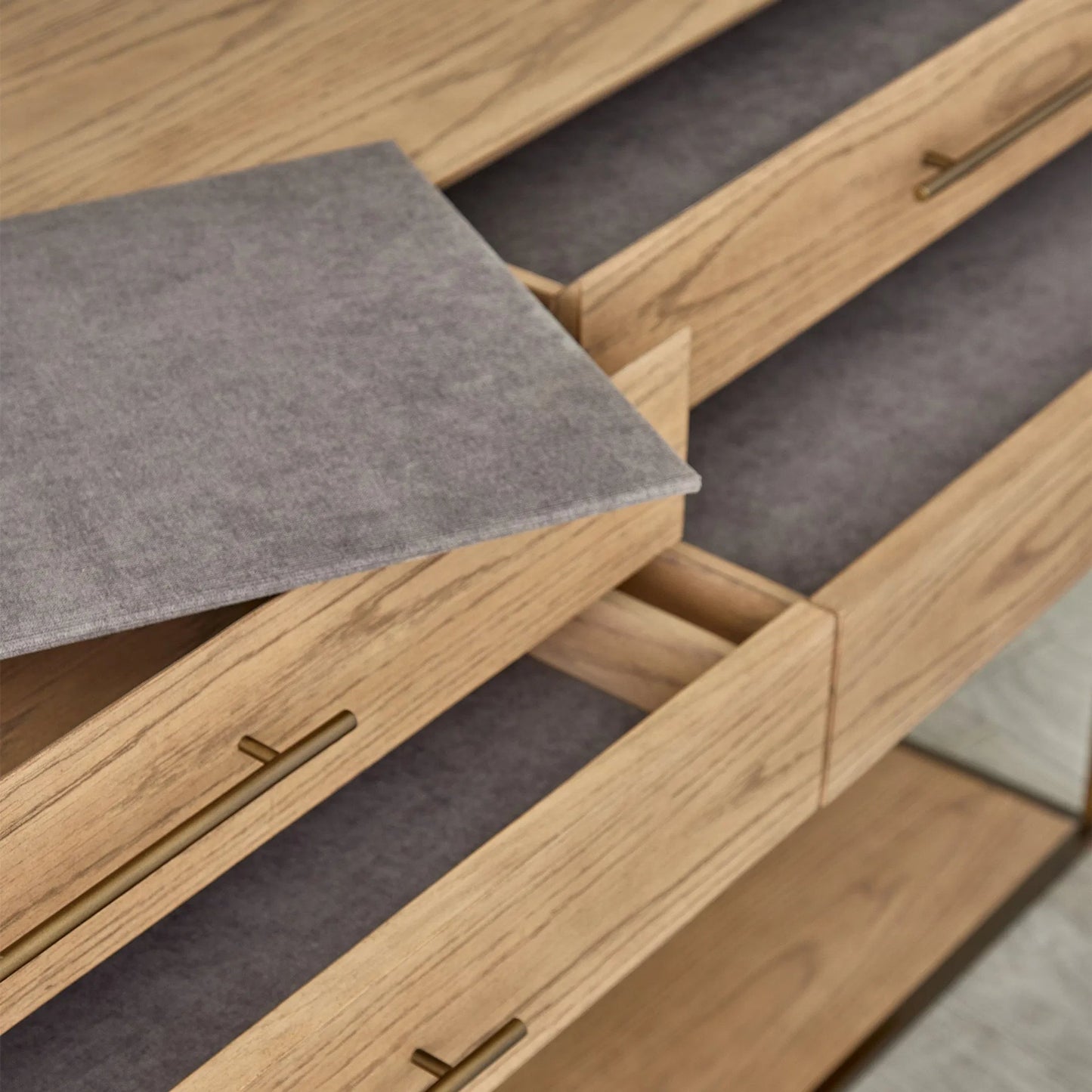 009 SI-2445522 | Closeup | Mack Etagere by Global Views in oak. Made from mdf, oak, steel, ptc in a transitional style.