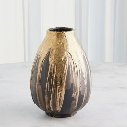 Cauldron Vase by Global Views in gold. Made from ceramic in a modern style.