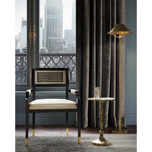Pascal Accent Table by Currey and Company in brass. Made from aluminum in a modern style.