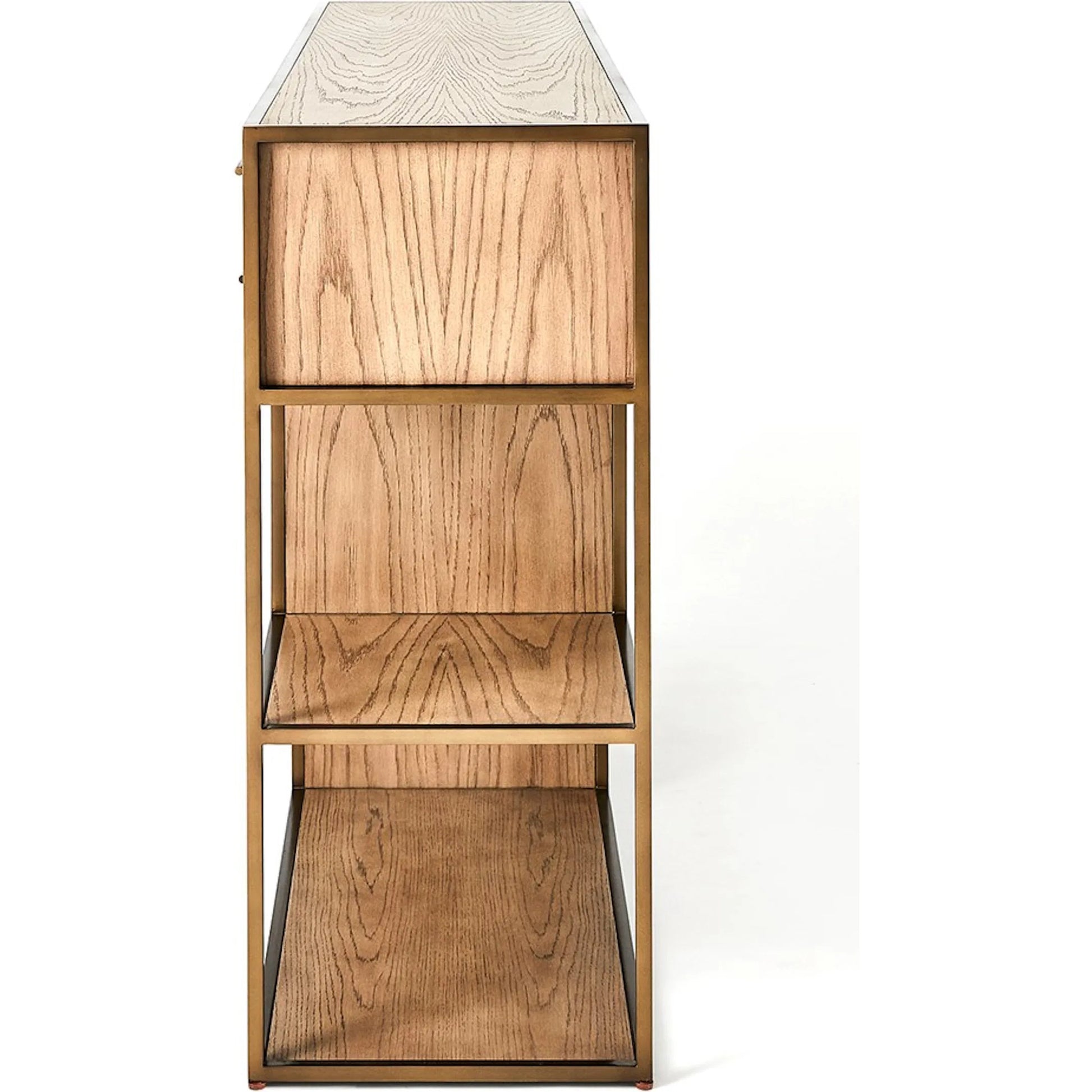 Mack Console by Global Views in antique brass. Made from unique in a transitional style.