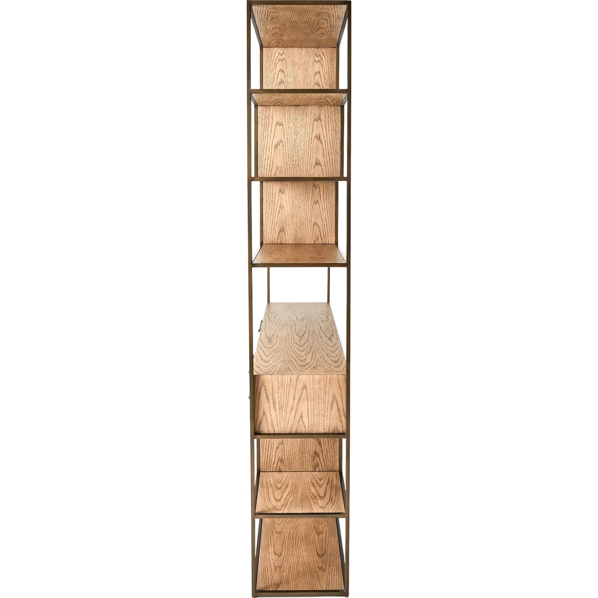 Mack Etagere by Global Views in oak. Made from mdf, oak, steel, ptc in a transitional style.
