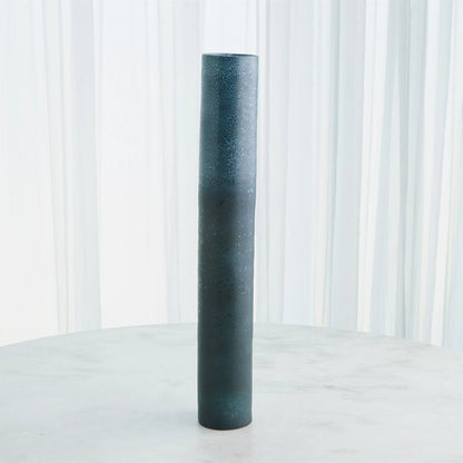 Teeter Vase by Global Views in reactive blue. Made from porcelain in a modern style.