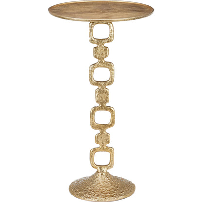 Jussi Drinks Table by Currey and Company in gold. Made from cast aluminum in a modern style.