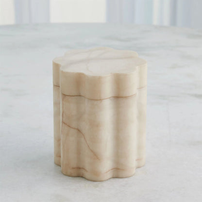 Cumulus Alabaster Tall Box by Global Views in cream. Made from alabaster in a unique style.