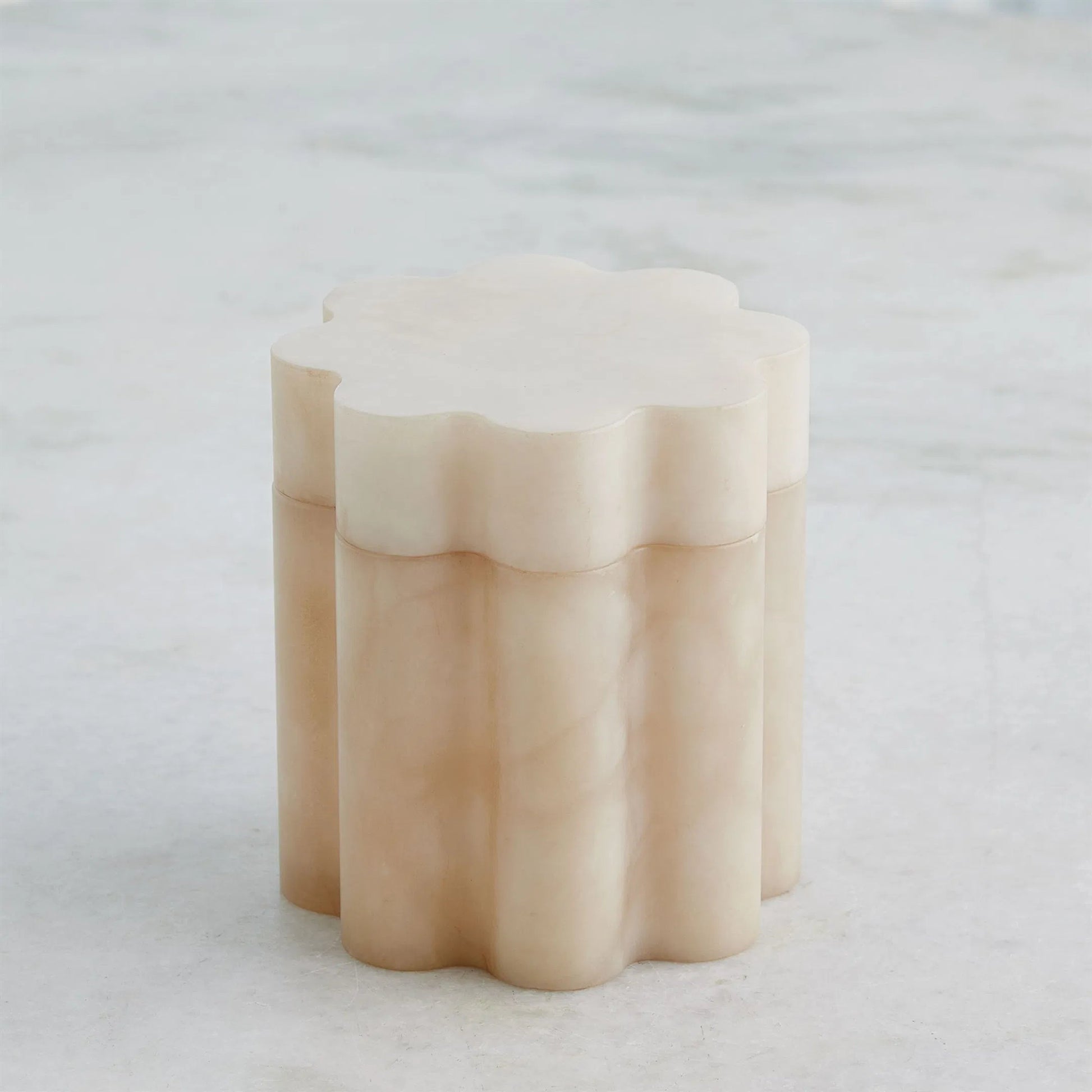 Cumulus Alabaster Tall Box by Global Views in cream. Made from alabaster in a unique style.