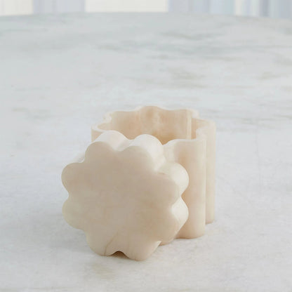 Cumulus Alabaster Tall Box by Global Views in cream. Made from alabaster in a unique style.
