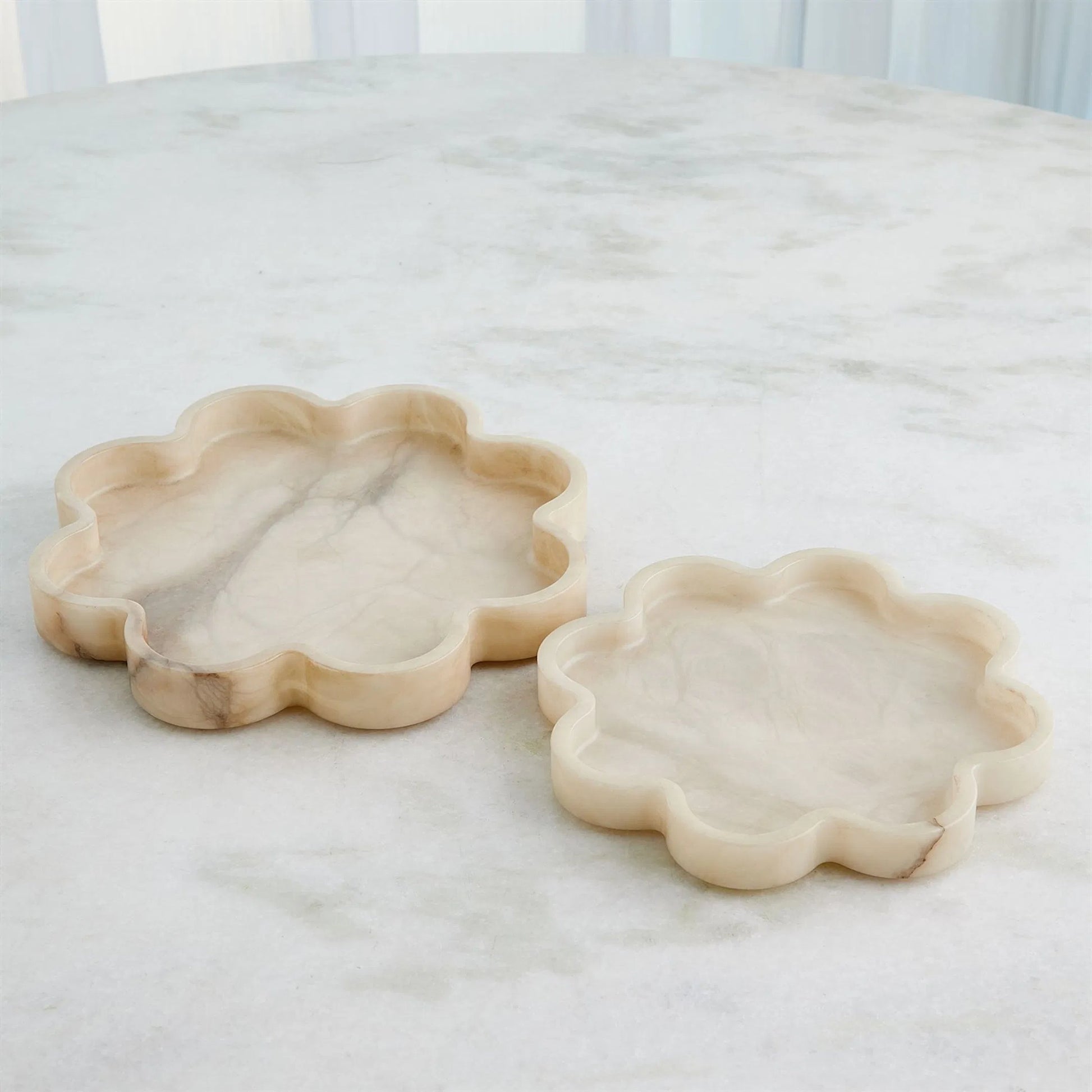 Cumulus Alabaster Tray by Global Views in ivory. Made from unique in a unique style.