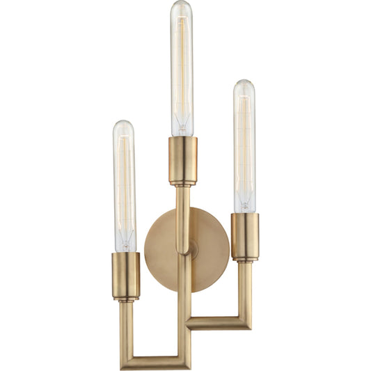 Angler Wall Sconce by Hudson Valley. Made from brass in a modern style.