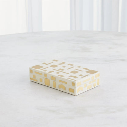 Brass Jali Box by Global Views. Made from mdf, resin, brass in a modern style.