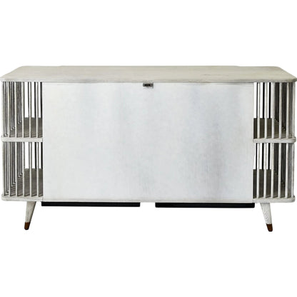 Arbor Media Cabinet by Global Views in white. Made from oak in a transitional style.