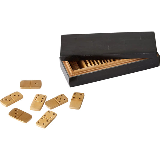 Boxed Bone Domino Set by Global Views. Made from unique in a traditional style.